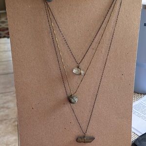 Anthropologie 3 strand stone necklace